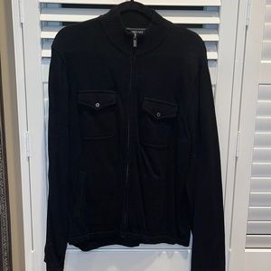Michael kors zip sweater black mens large, like new